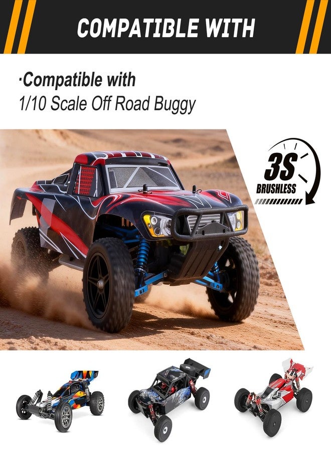 CrazyHobby عجلات وإطارات سيارات التحكم عن بعد (RC Buggy) سداسية 12 مم لسيارات Traxxas Bandit Losi Tenacity DB Pro Kyosho Yokomo 2S 3S بدون فرشات تعمل ببطاريات الليثيوم أيون (غير ملصقة) - Image 4